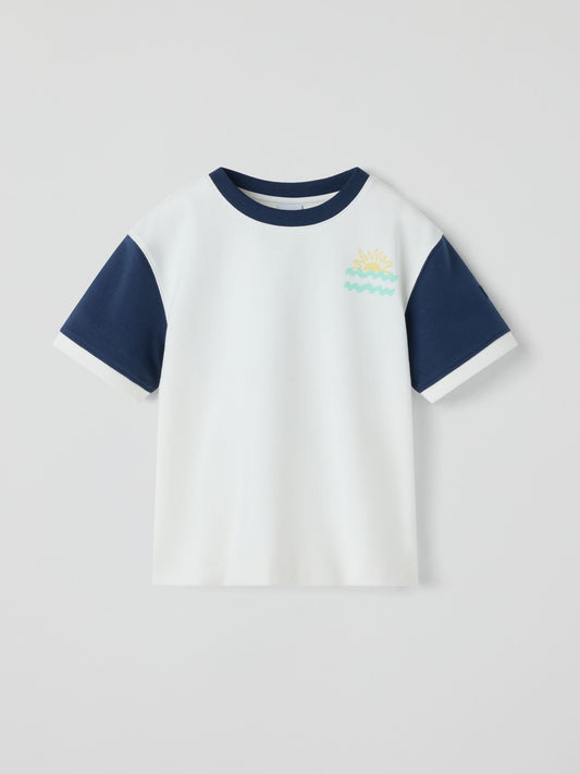 Polarn O. Pyret Blue Oversized Back Print T-Shirt image 2