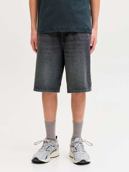 Disney Kidz - JACK & JONES Junior Black Baggy Fit Alex Denim Shorts image 1