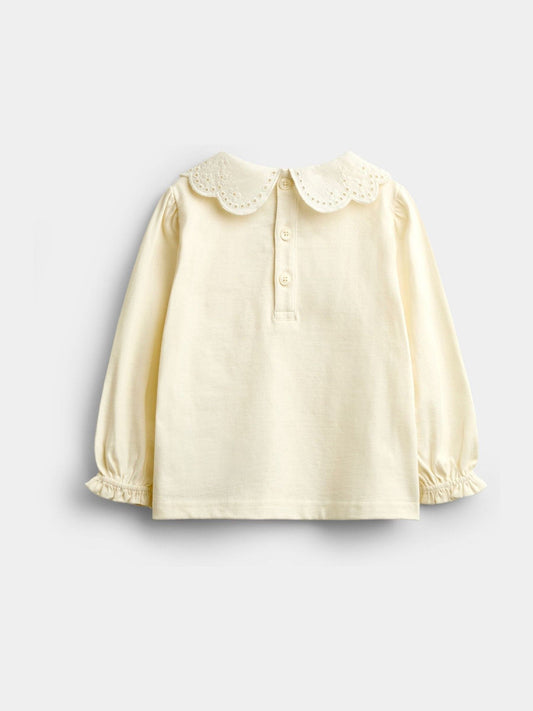 Dsiney Kidz - JoJo Maman Bébé Ivory Broderie Collar Top image 2