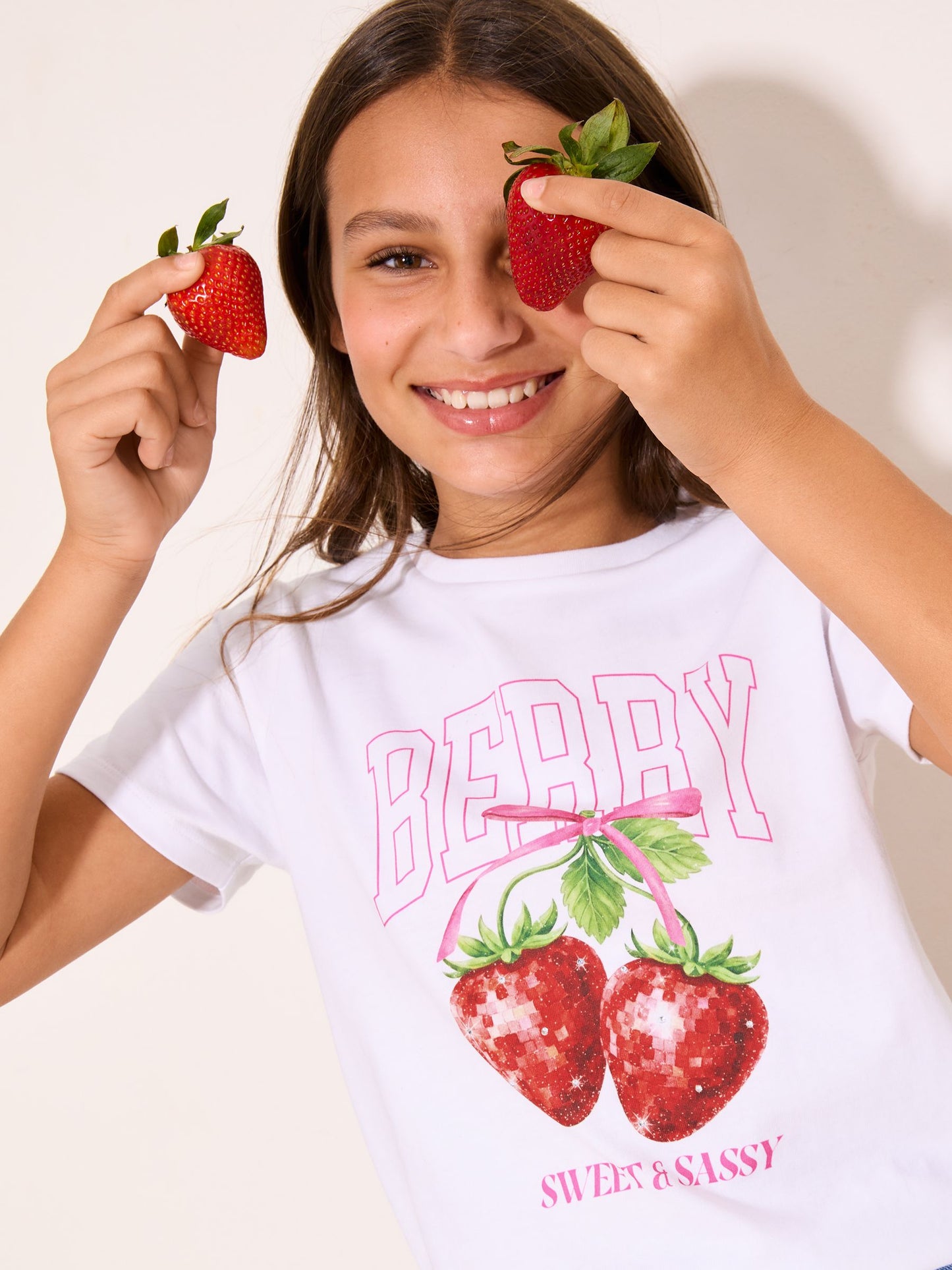 Dsiney Kidz - Lipsy White Berry Graphic T-Shirt (5-16yrs) image 4