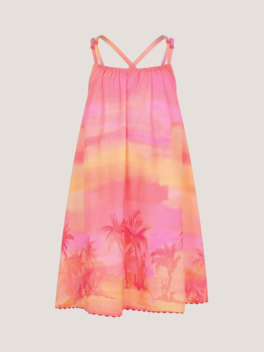 Dsiney Kidz - Monsoon Orange Palm Print Beach Dress image 2