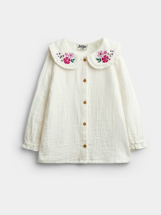 Dsiney Kidz - JoJo Maman Bébé Emerald Green Embroidered Blouse & Knit Pinafore Set image 2