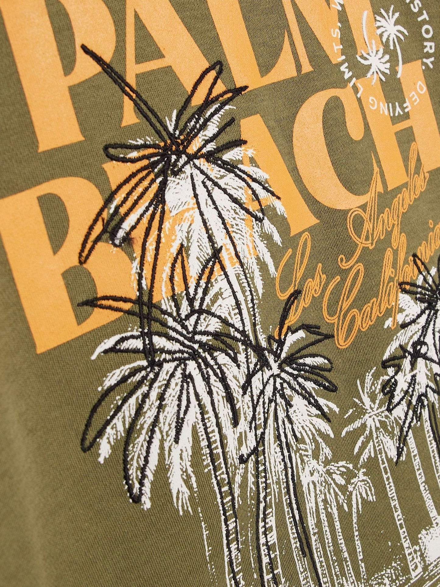 River Island Green Oversized Palm Beach Graphic T-Shirt & Shorts Set image 5