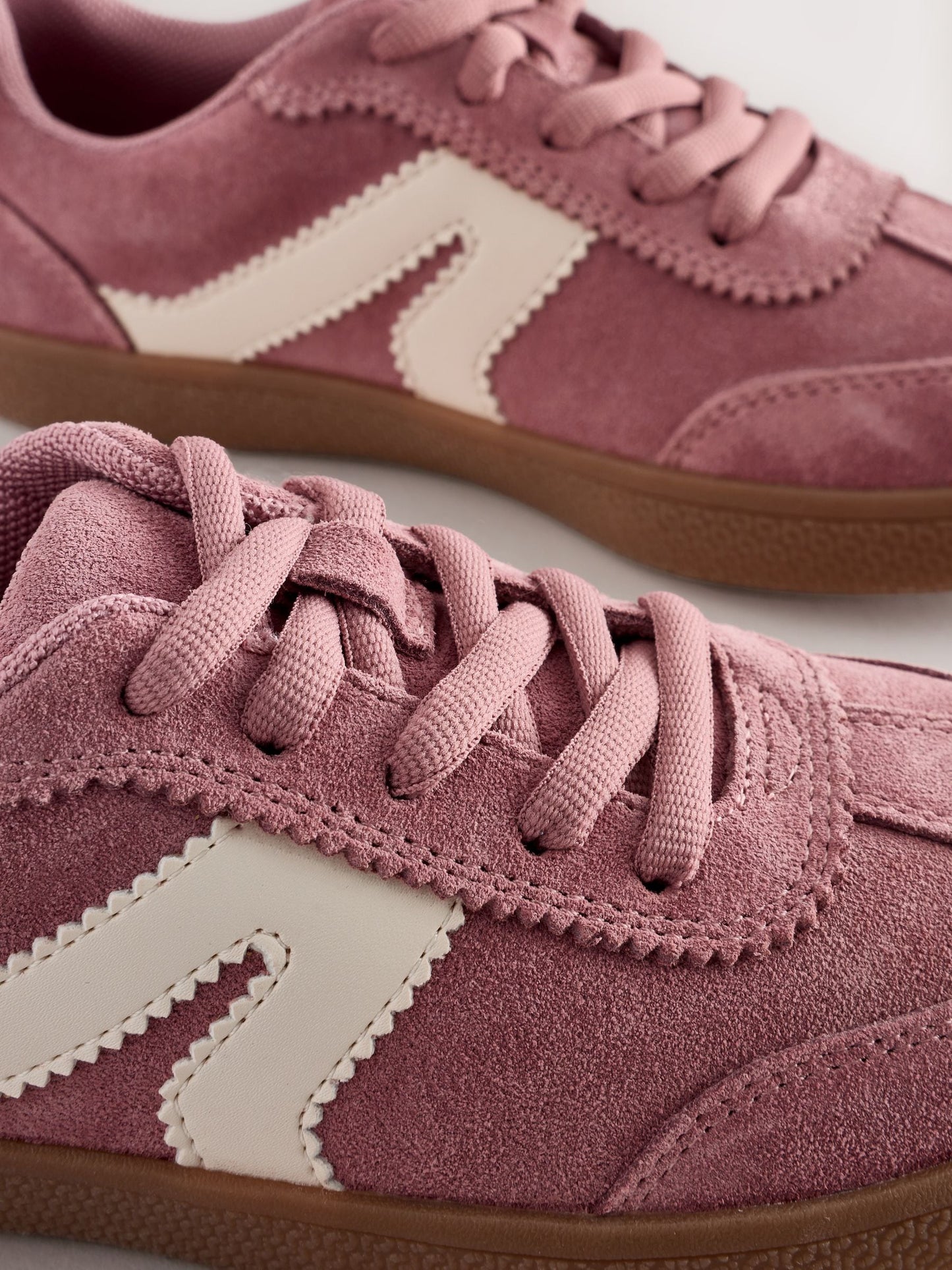 Pink Suede Wide Fit (G) Retro Trainers image 5