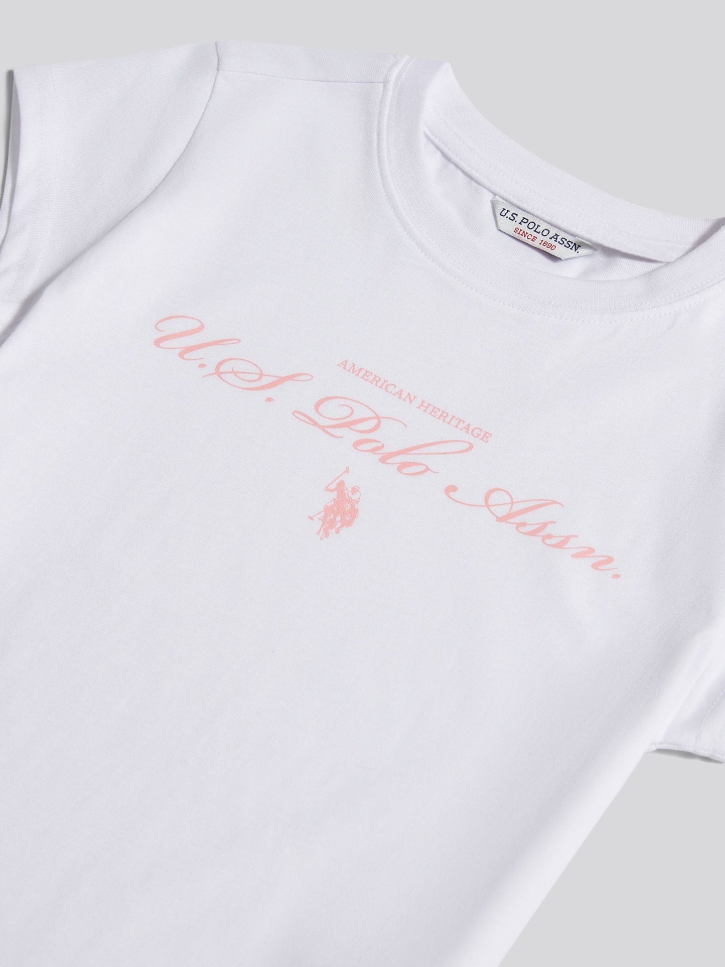 Dsiney Kidz - U.S. Polo Assn. White Script Logo Cap Sleeve T-Shirt image 7