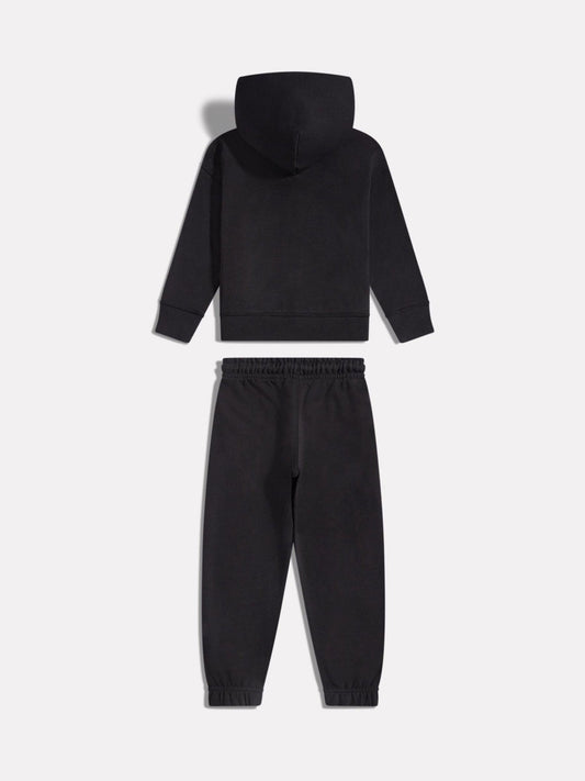 New Balance Black Linear Logo FT Zip Hoodie and Joggers Set image 2
