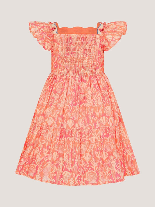 Dsiney Kidz - Monsoon Pink Embroidered Shell Print Dress image 2
