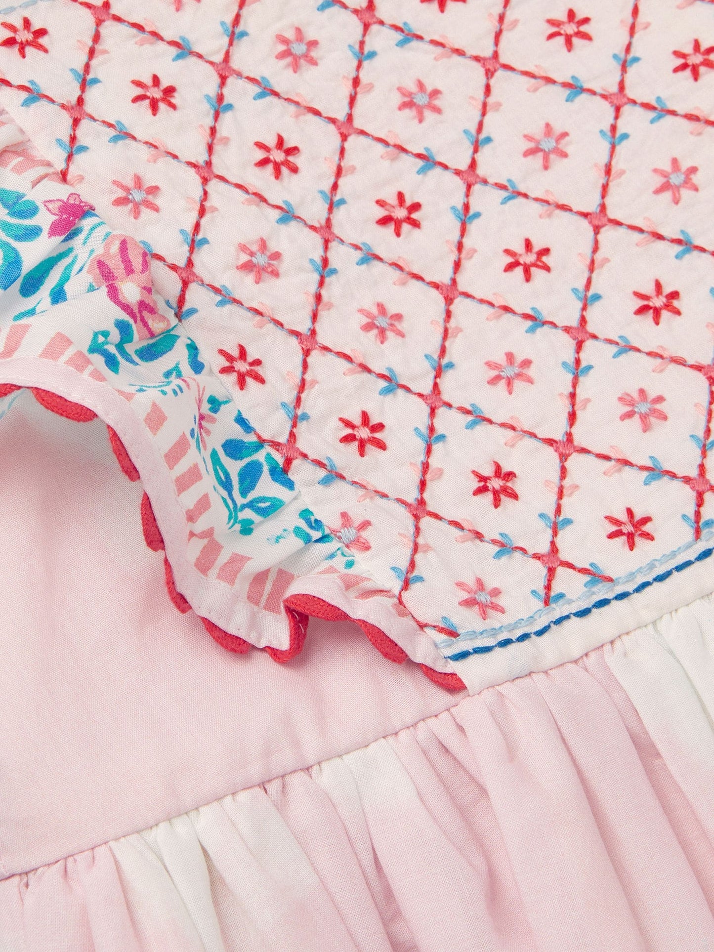 Monsoon Pink Resort Scene Smock Dress image 4