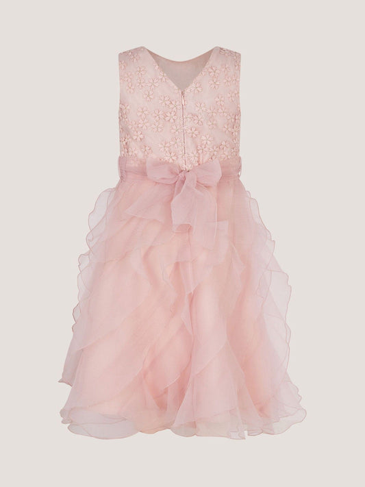 Dsiney Kidz - Monsoon Pink Daisy Embroidered Ruffle Party Dress image 2