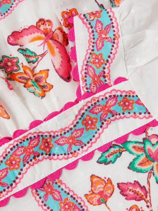 Monsoon Cream Baby Jelena Butterfly Print Dress image 2