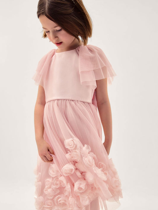 Dsiney Kidz - Monsoon Pink Eden Appliqué Rose Tulle Dress image 2