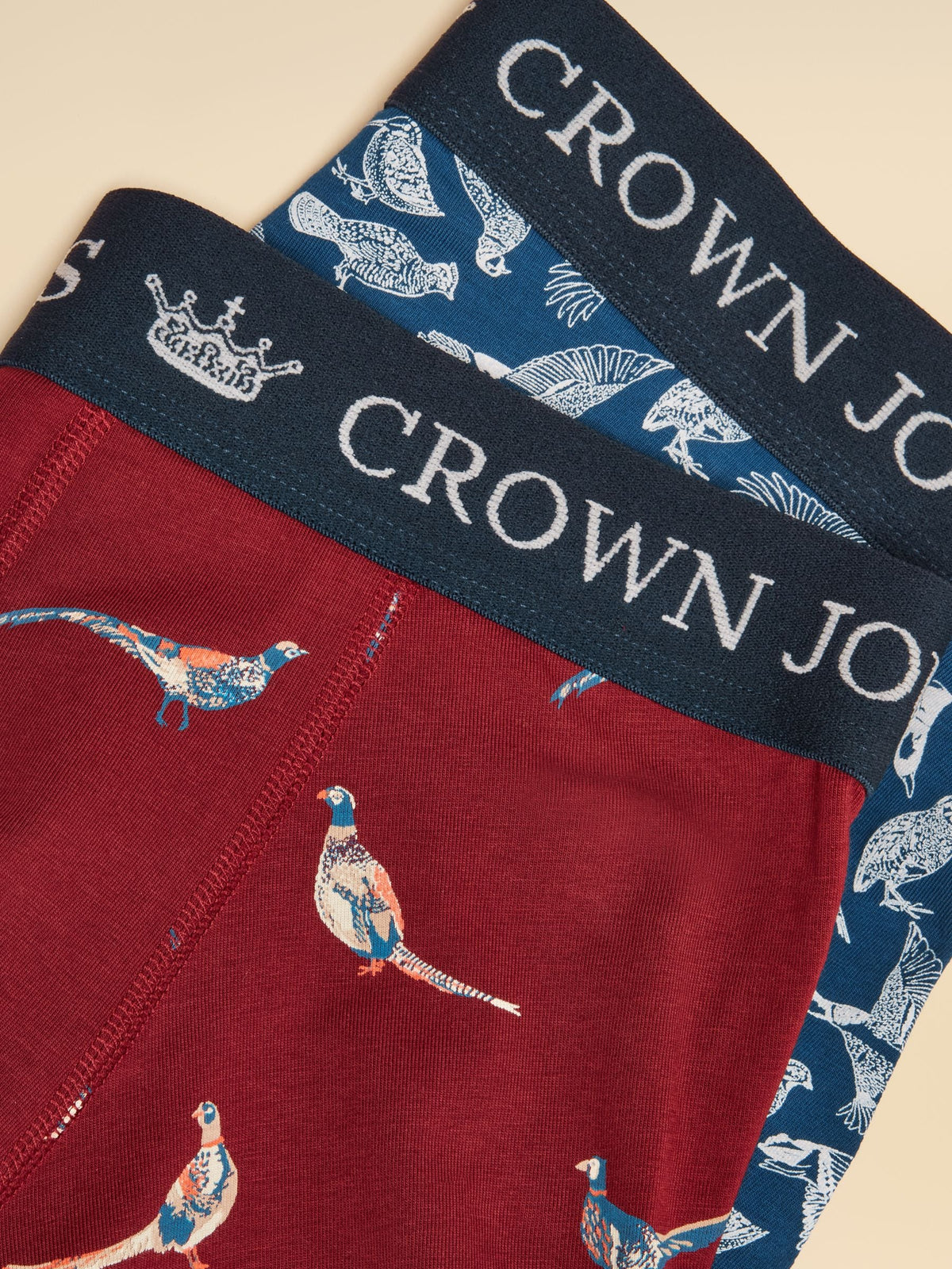 Dsiney Kidz - Joules Pheasantly Suprised Navy/Burgundy Cotton Jersey Boxer Shorts 2 pack image 4