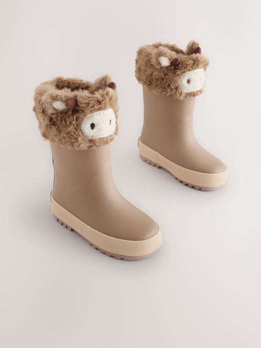 Brown Hamish Cow Lined Cuff Wellies image 2
