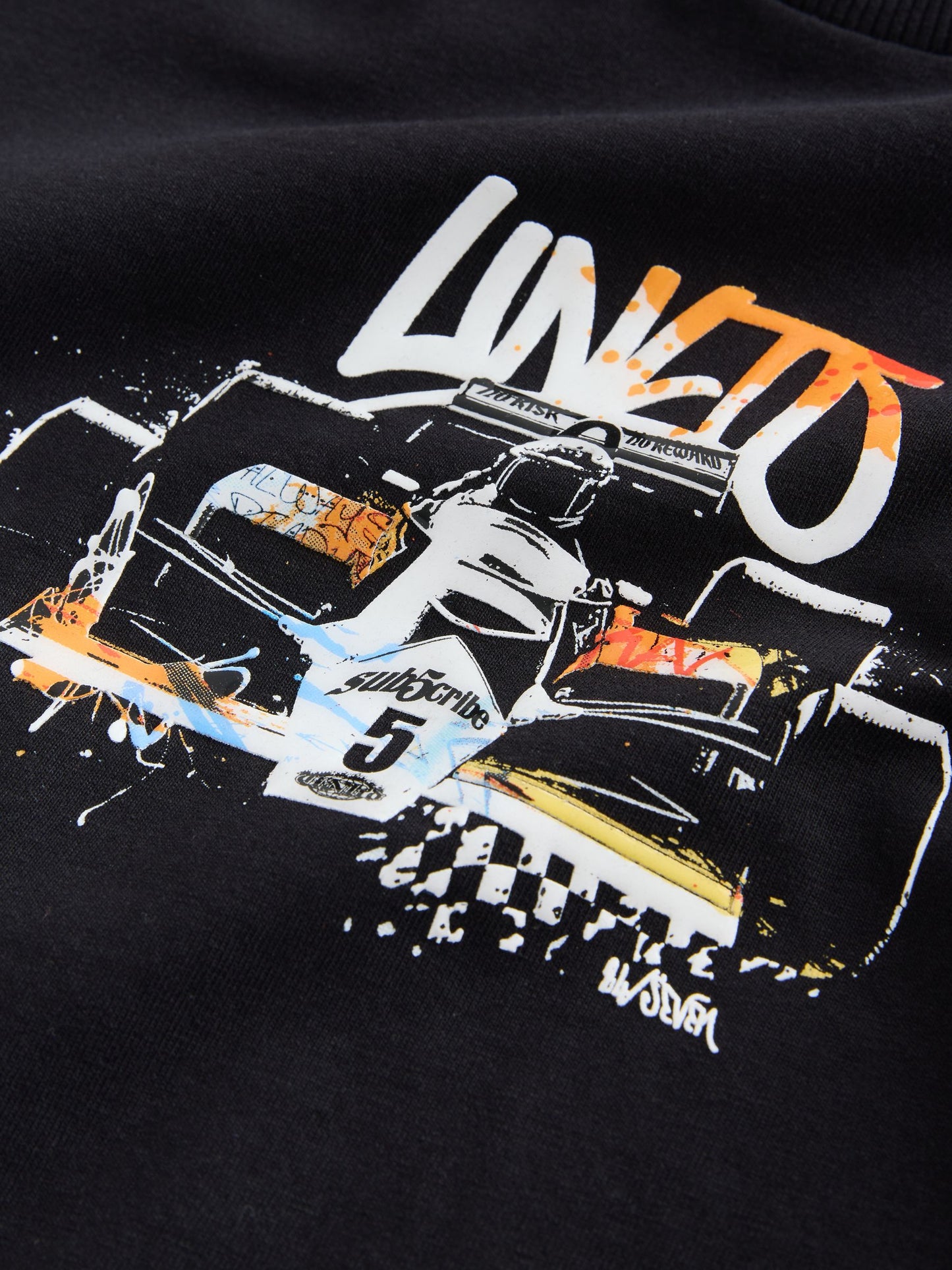 Dsiney Kidz - Black Race Car Short Sleeve Graphic T-Shirt (3-16yrs) image 5