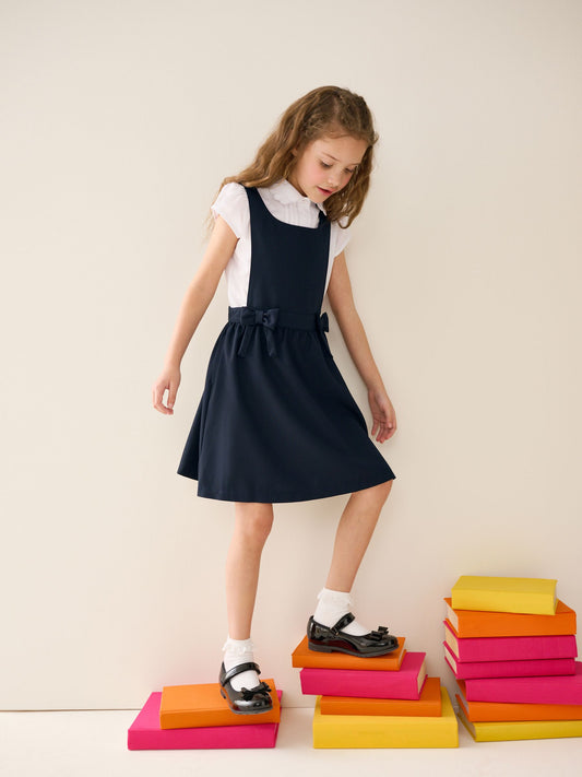 Dsiney Kidz - Navy Blue Bow Waist School Pinafore Dress (3-14yrs) image 2