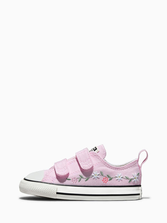 Converse Pink Chuck Taylor Flower Print 2V Low Trainers image 2