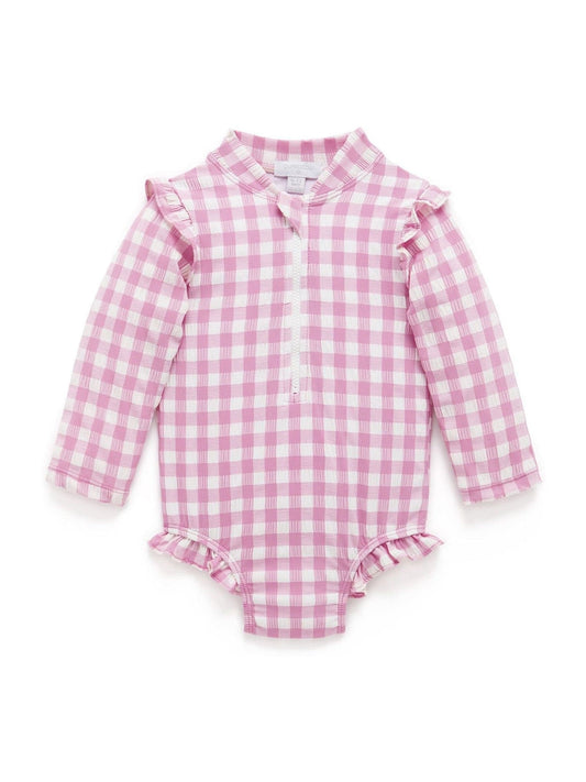 Dsiney Kidz - Purebaby Pink Frilly Long Sleeve Swimsuit image 2