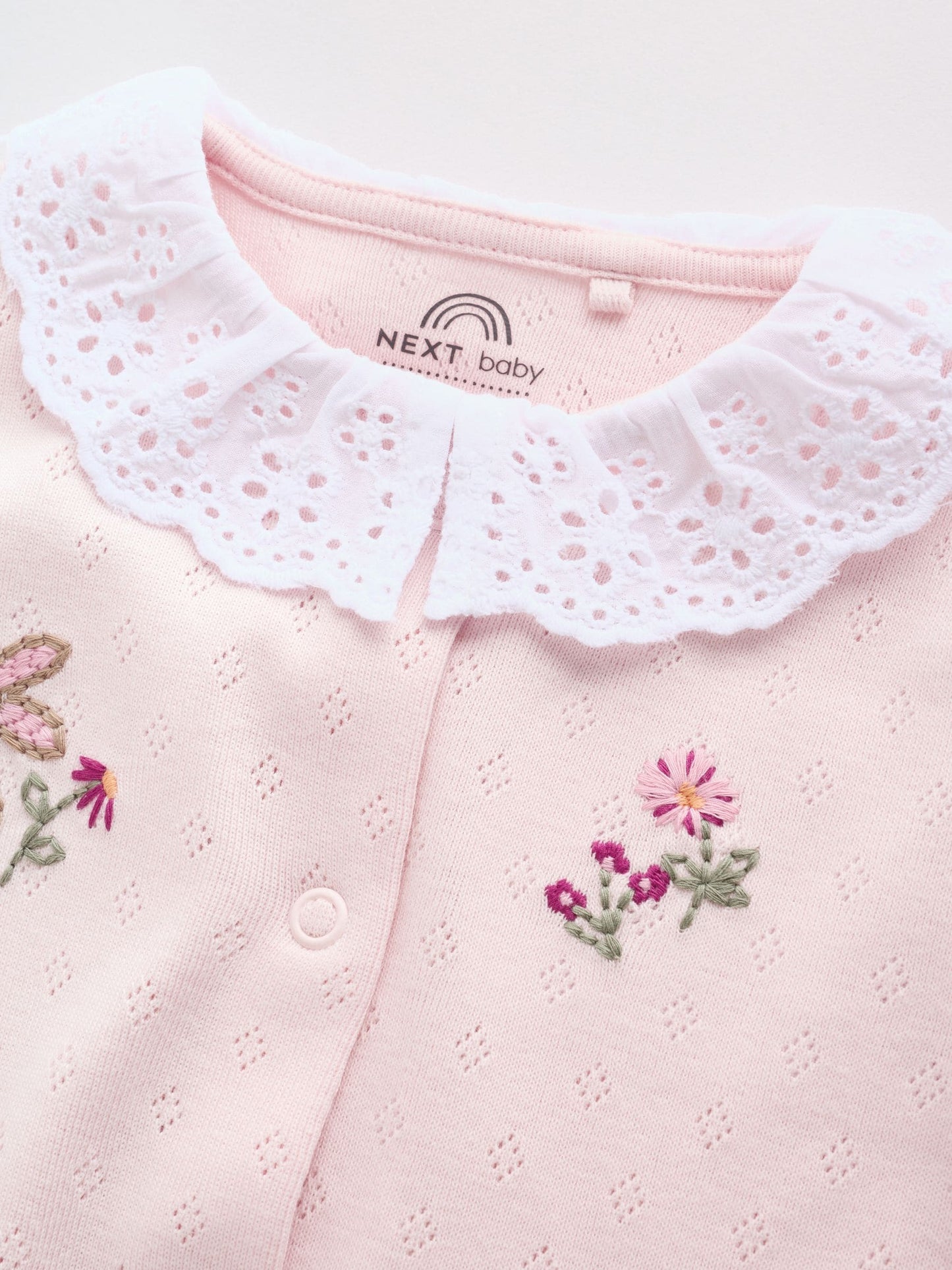Pink Floral Bunny Baby Sleepsuits 3 Pack (0mths-2yrs) image 9