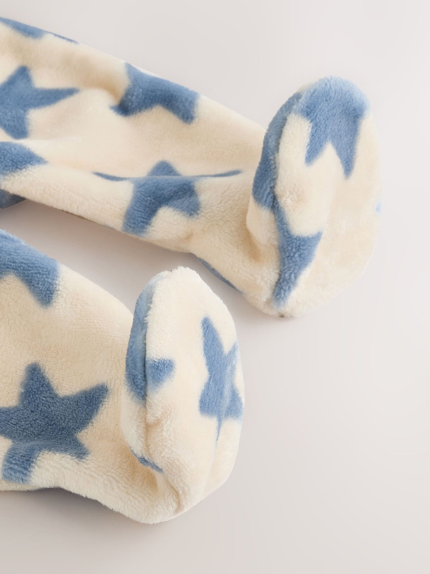 Neutral/Blue Star Fleece Baby Sleepsuit image 9