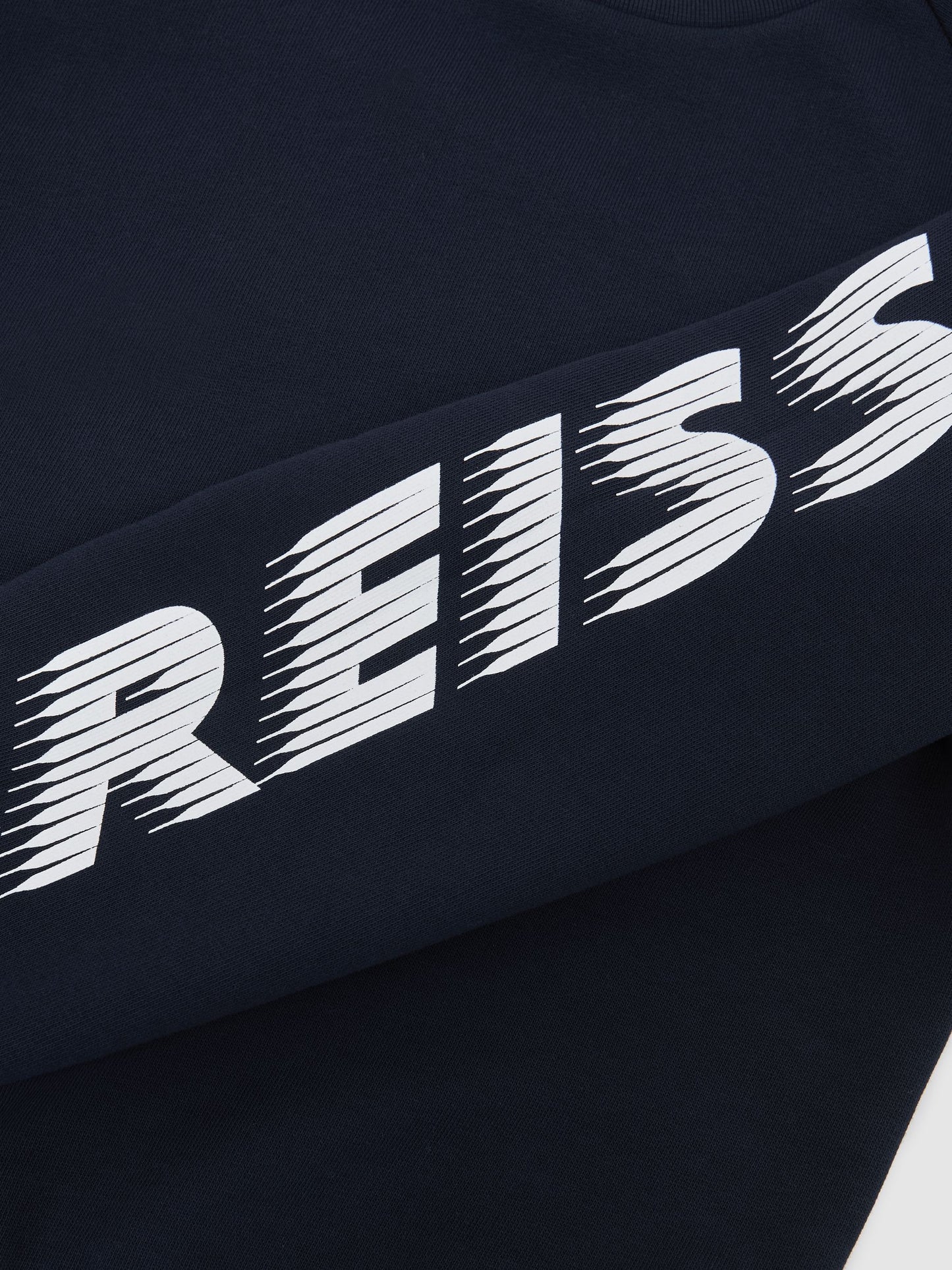 Reiss Navy Cory 9-13 yrs Cotton Logo-Print Sweatshirt image 4