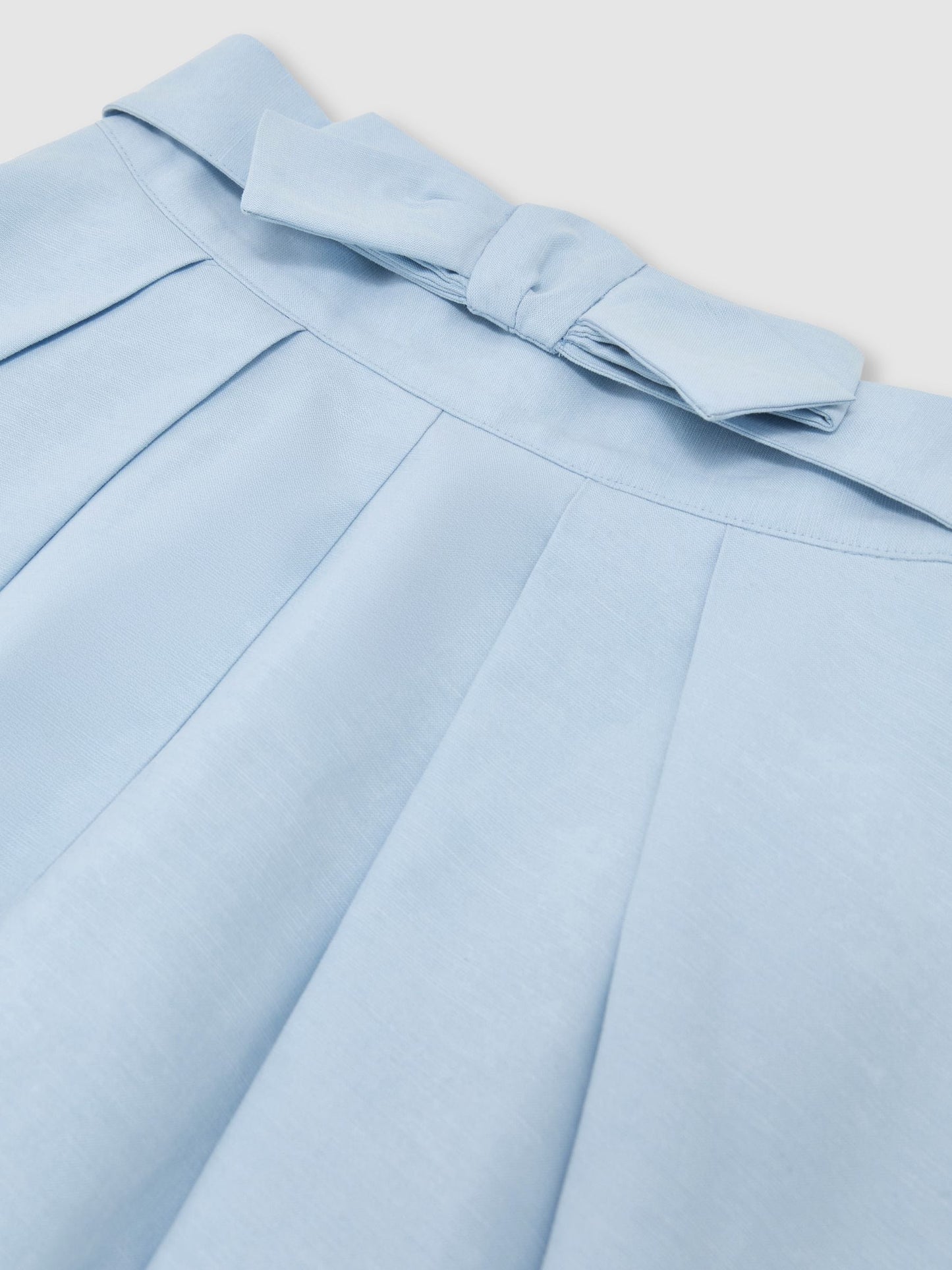 Reiss Pale Blue Gigi 3-9 yrs Bow-Detail Pleated Midi Skirt image 6