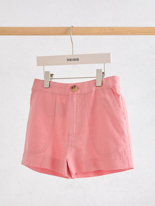 Reiss Coral Pink Alex 3-9 yrs Cotton-Linen Shorts image 2