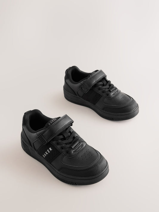 Baker by Ted Baker Back to School Black Tape Logo Elasticated Lace Trainers image 2