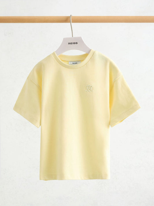 Reiss Yellow Rainer 3-9 yrs Monogram Embroidered Relaxed-Fit T-Shirt image 2