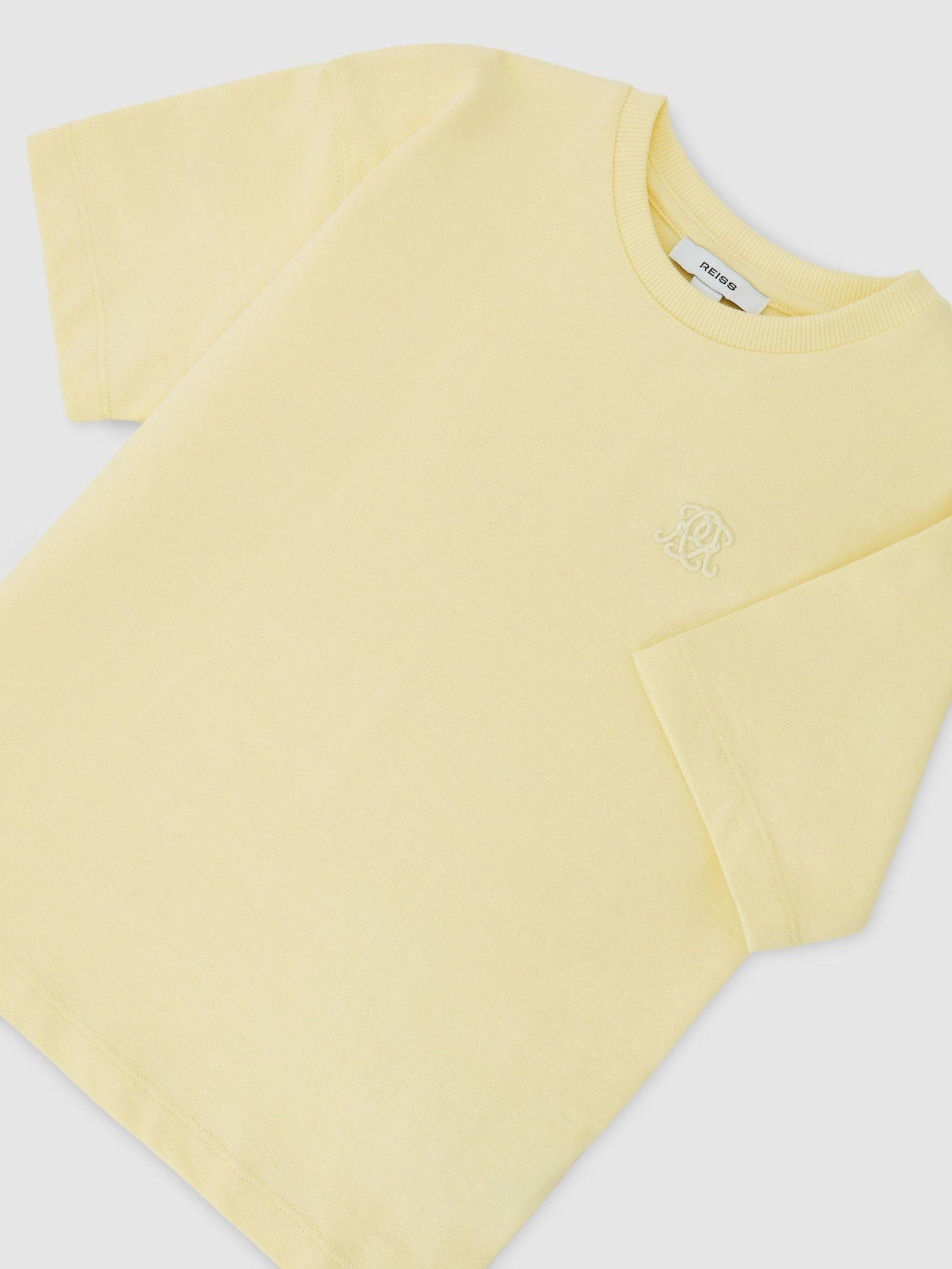 Reiss Yellow Rainer 3-9 yrs Monogram Embroidered Relaxed-Fit T-Shirt image 3