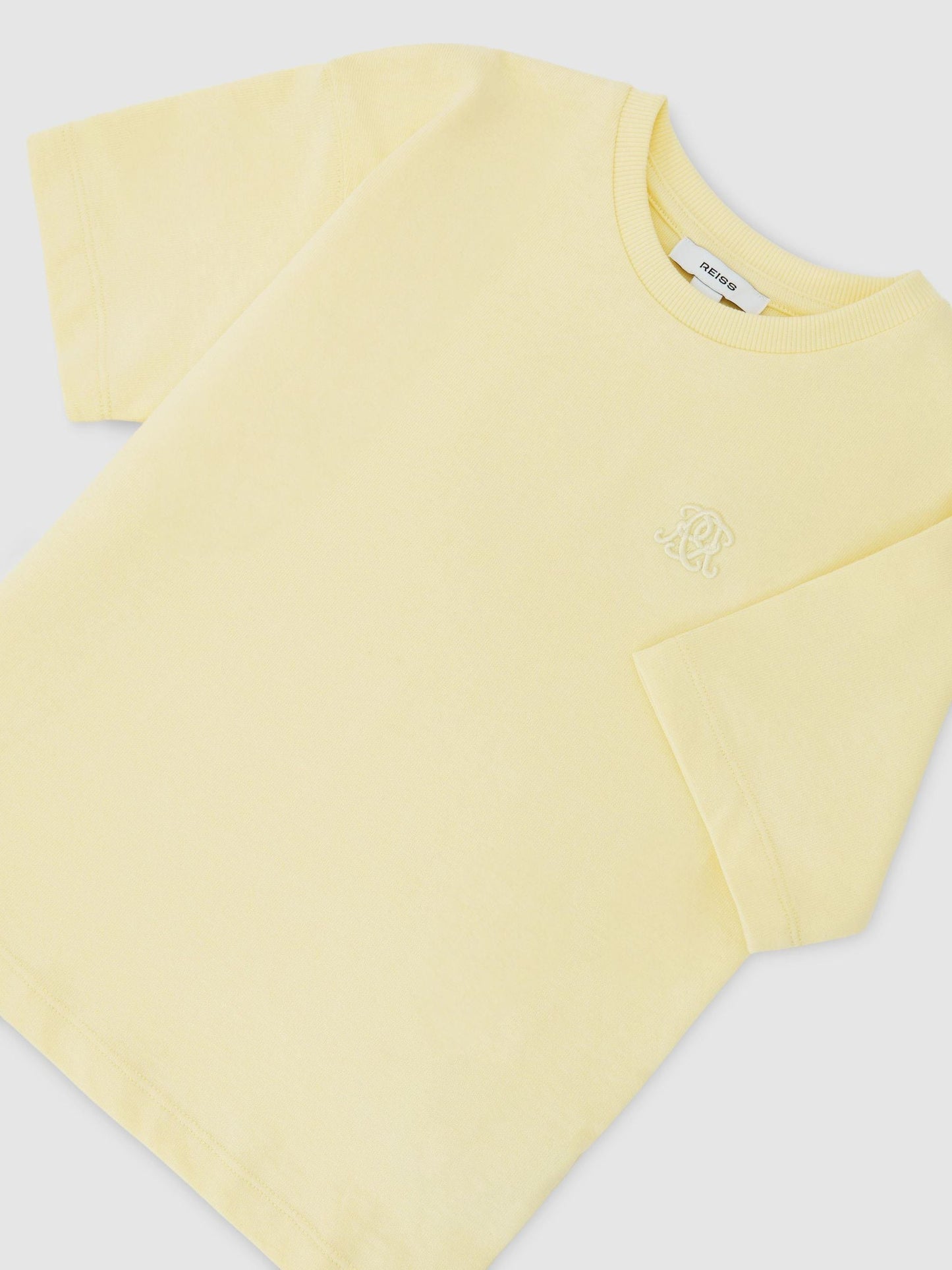 Reiss Yellow Rainer 13-14 yrs Monogram Embroidered Relaxed-Fit T-Shirt image 1