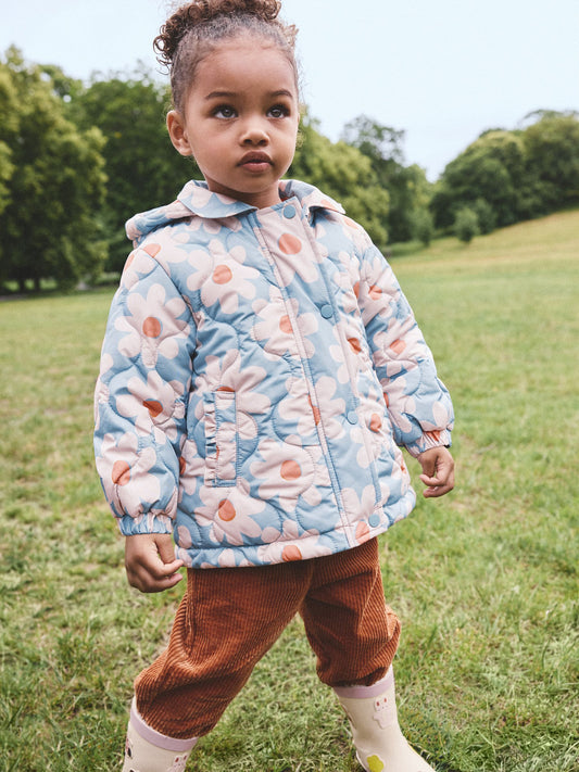 Blue Flowers Shower Resistant Padded Coat (3mths-7yrs) - image 2