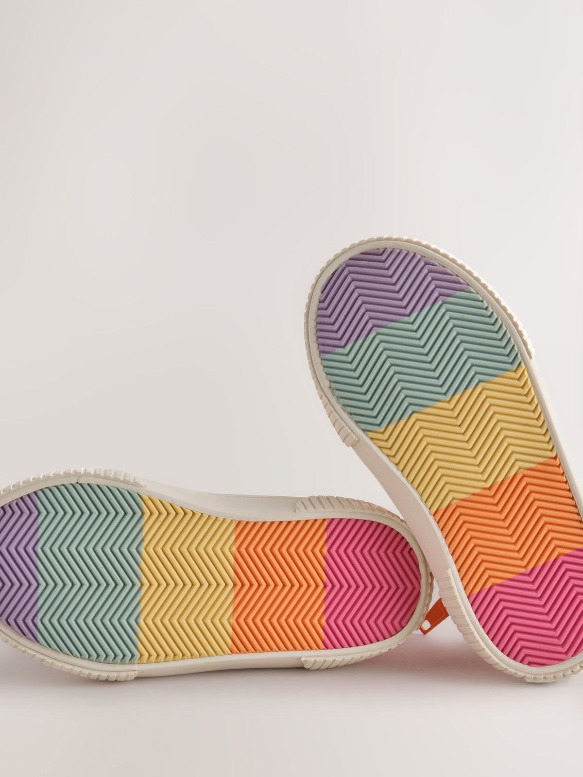 Little Bird Pink/Purple Pastel Rainbow Heart Quilted Hi-Top Trainers - image 5
