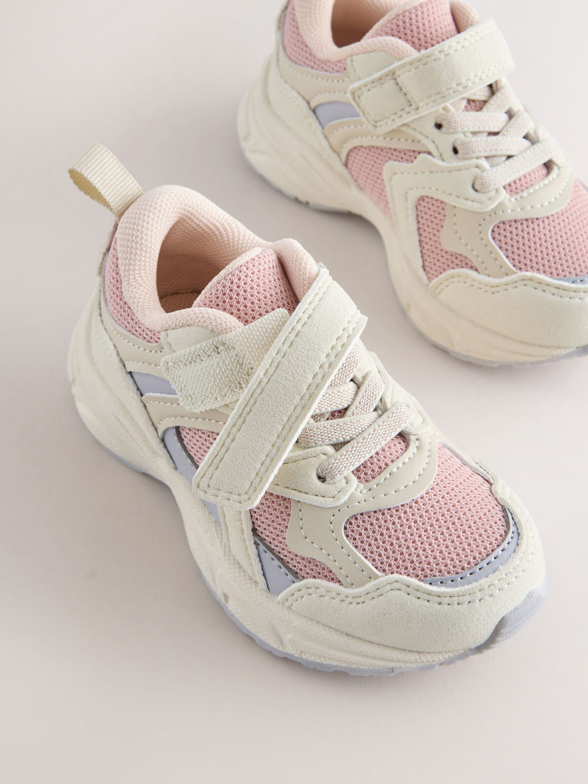 Pink/Neutral Elastic Lace Touch Fasten Trainers image 5