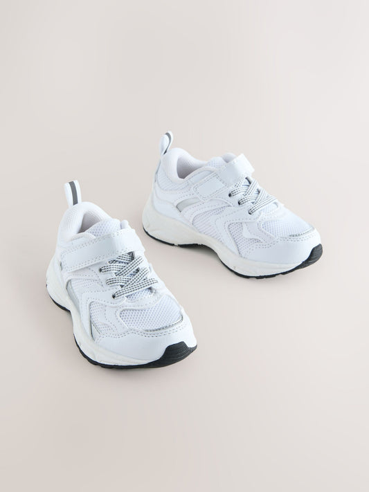 White Elastic Lace Touch Fasten Trainers image 1