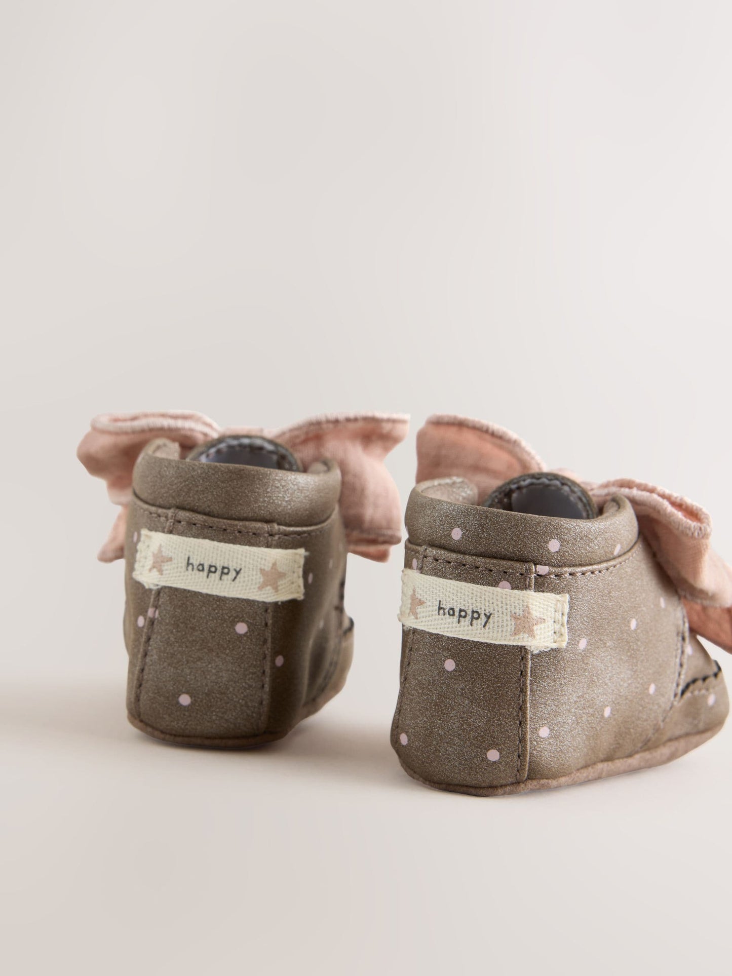 Chocolate Brown Polka Dot Baby Boots (0-18mths) image 4