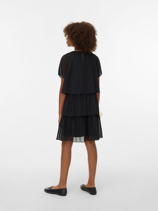 Dsiney Kidz - VERO MODA Black Corsage Tiered Ruffle Dress image 2