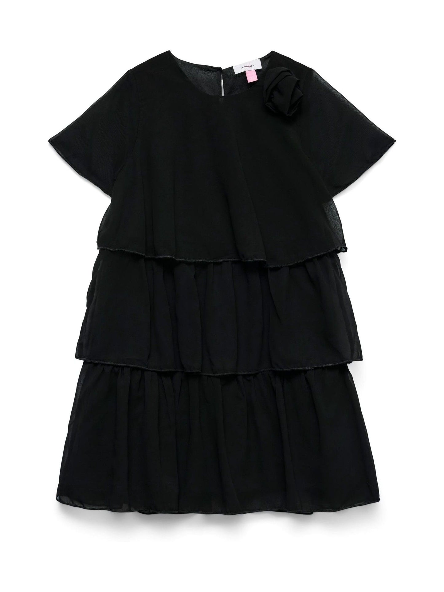 VERO MODA Black Corsage Tiered Ruffle Dress image 5