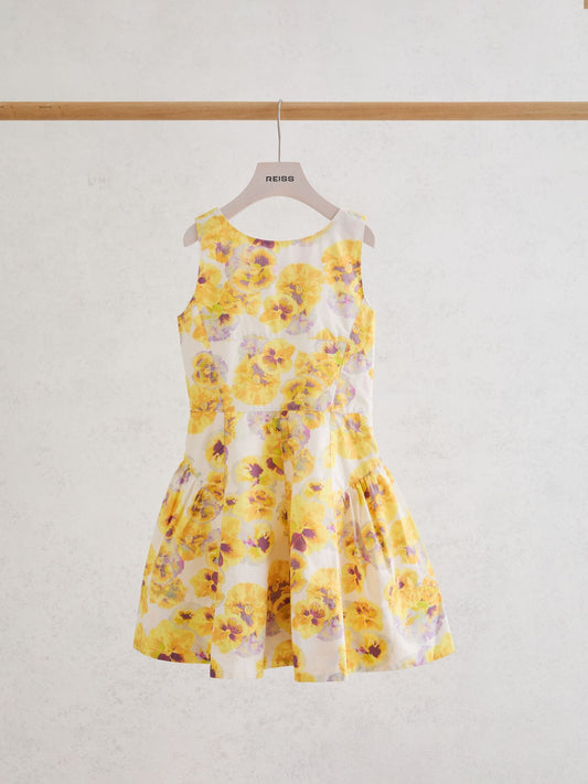Reiss Yellow Irena 3-9 yrs Cotton Polka-Dot Sleeveless Dress image 2