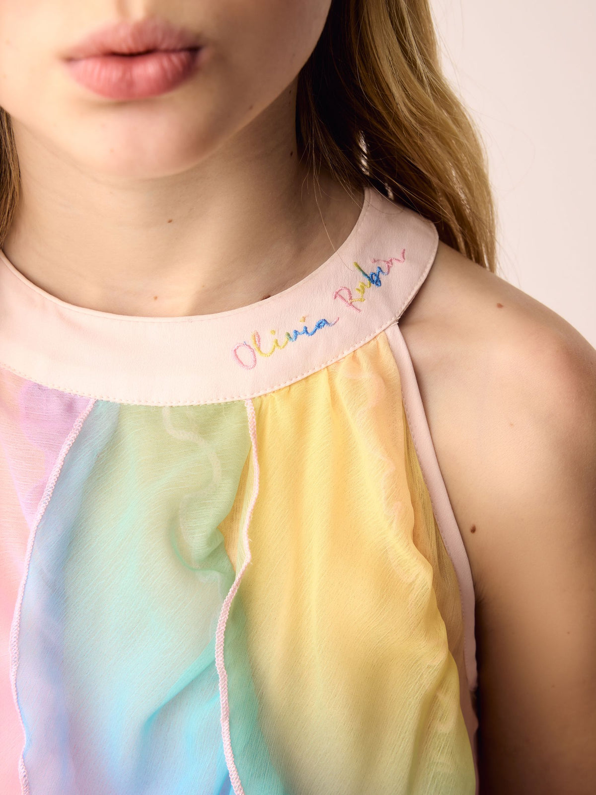 Dsiney Kidz - Olivia Rubin Ombre Mesh Waterfall Halter Dress image 9
