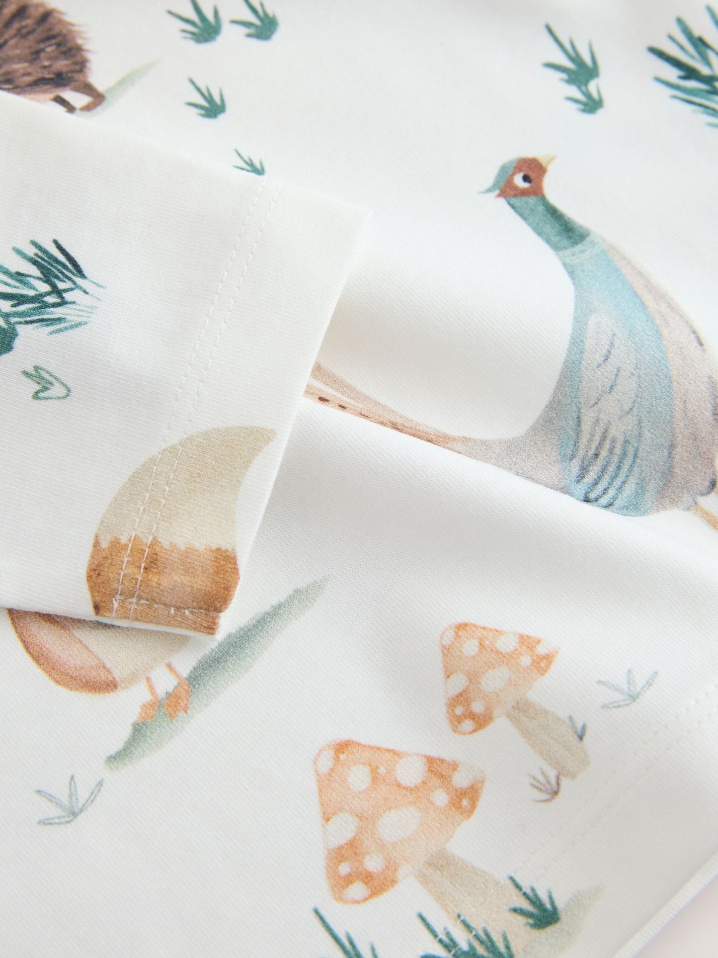 Cream/White Woodland Aminals Long Sleeve All Over Print T-Shirt (3mths-7yrs) image 8