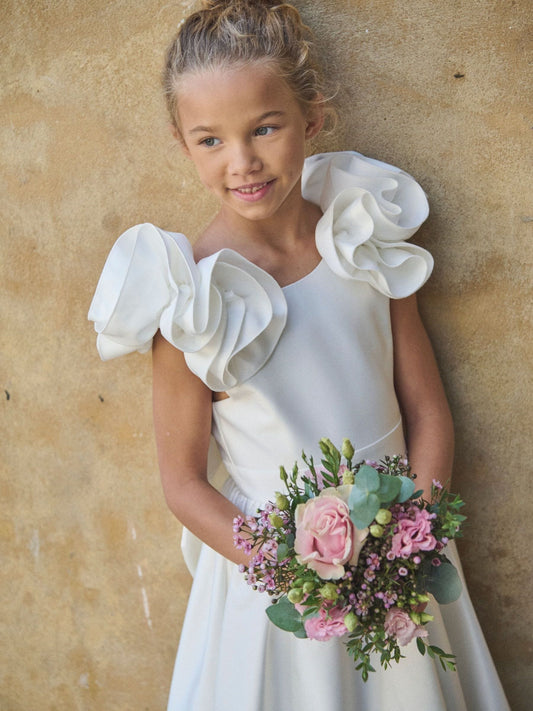 Dsiney Kidz - Angel & Rocket White Coco Puff Sleeve Bow Back Dress image 2