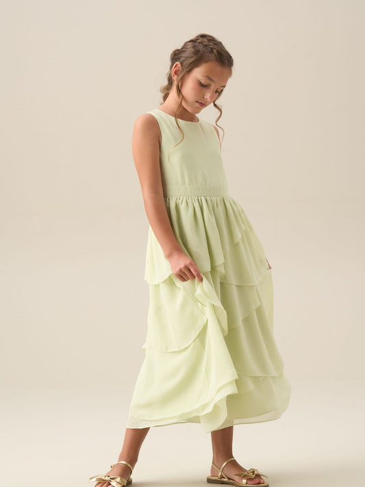 Dsiney Kidz - Angel & Rocket Green Letitia Sage Tiered Ruffle Dress image 2