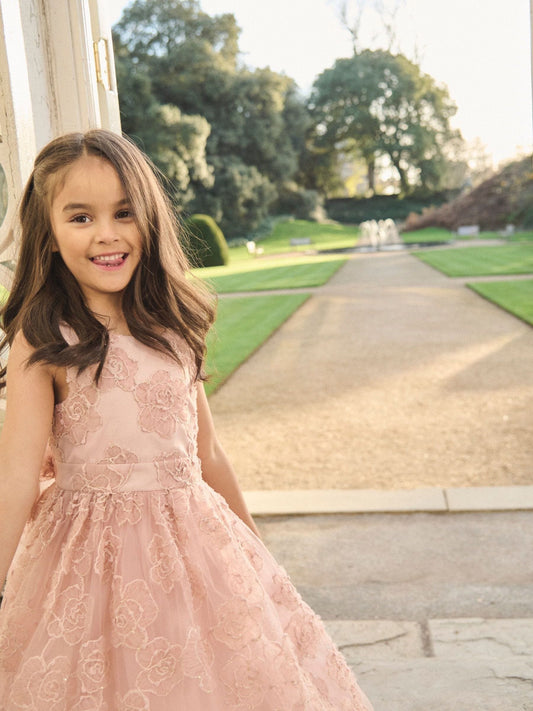 Dsiney Kidz - Angel & Rocket Pink Louise Blush Embellished Bow Back Dress image 2