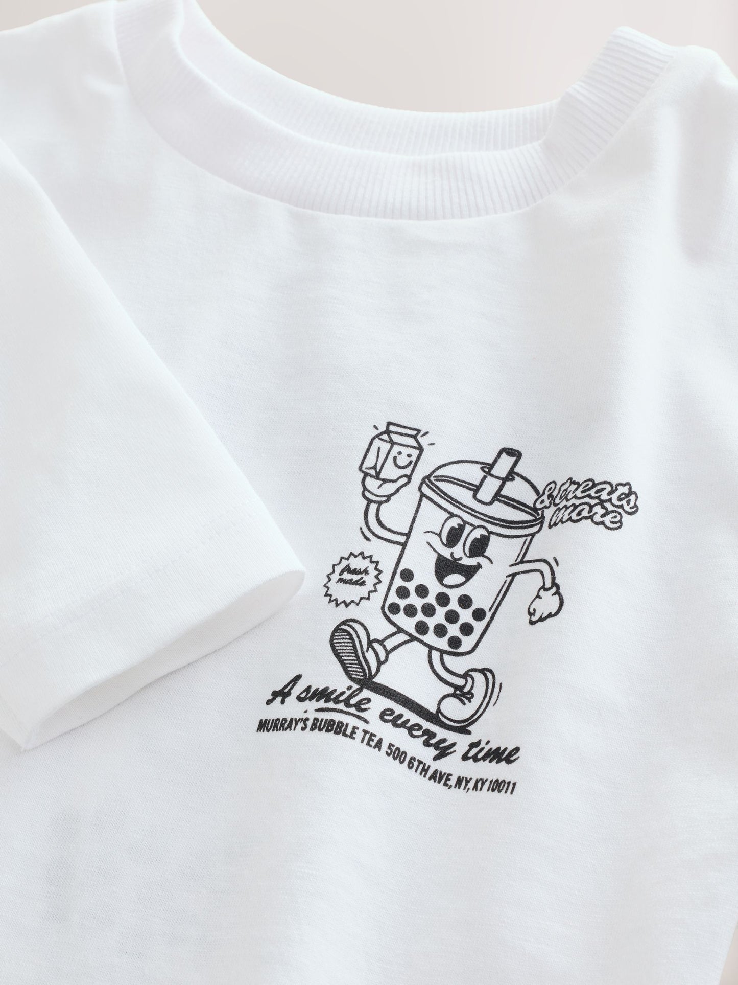 White Bubble Tea Long Sleeve Back Print T-Shirt (3mths-8yrs) image 4
