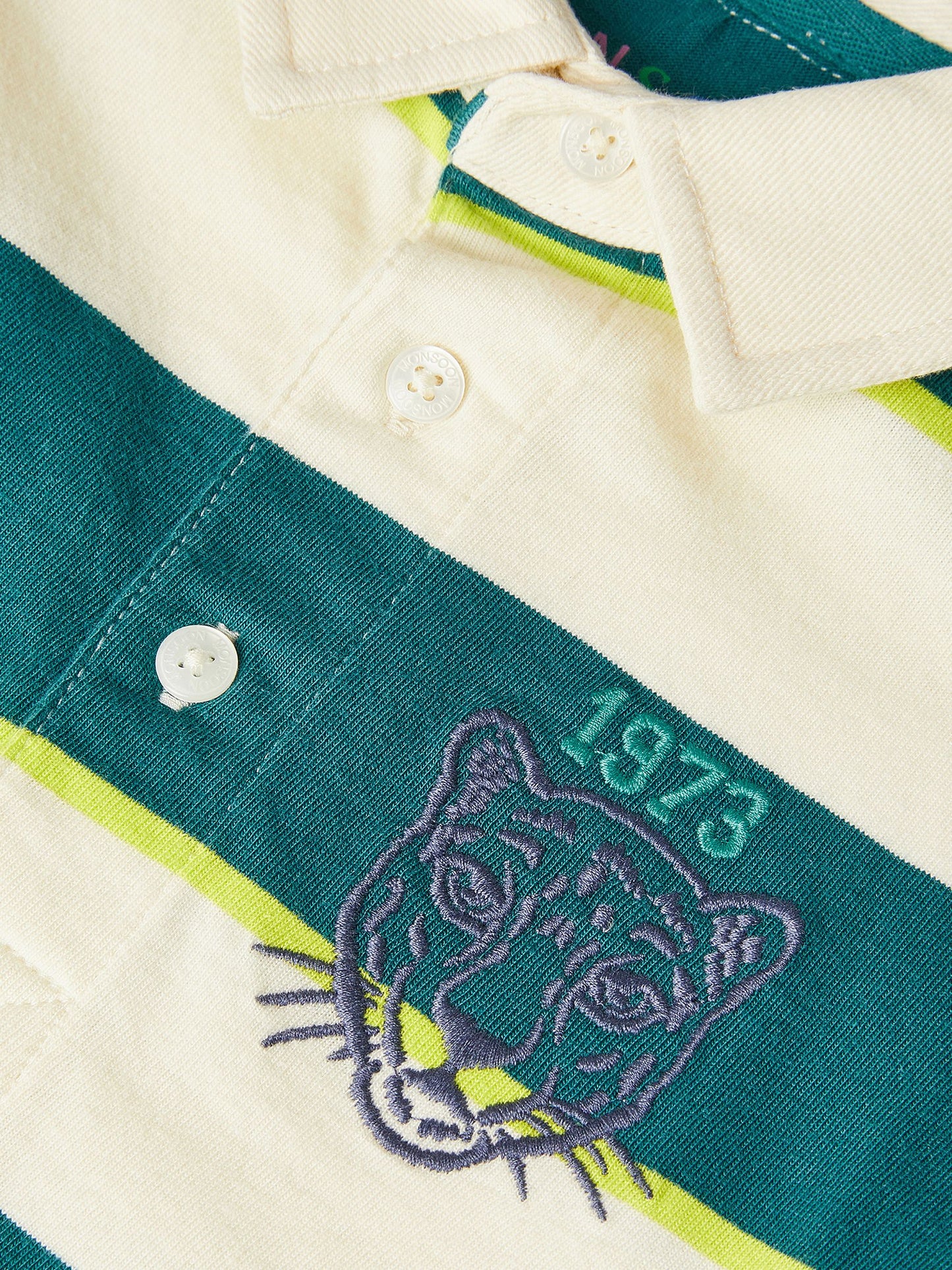 Dsiney Kidz - Monsoon Green Tiger Logo Stripe Rugby Shirt image 3