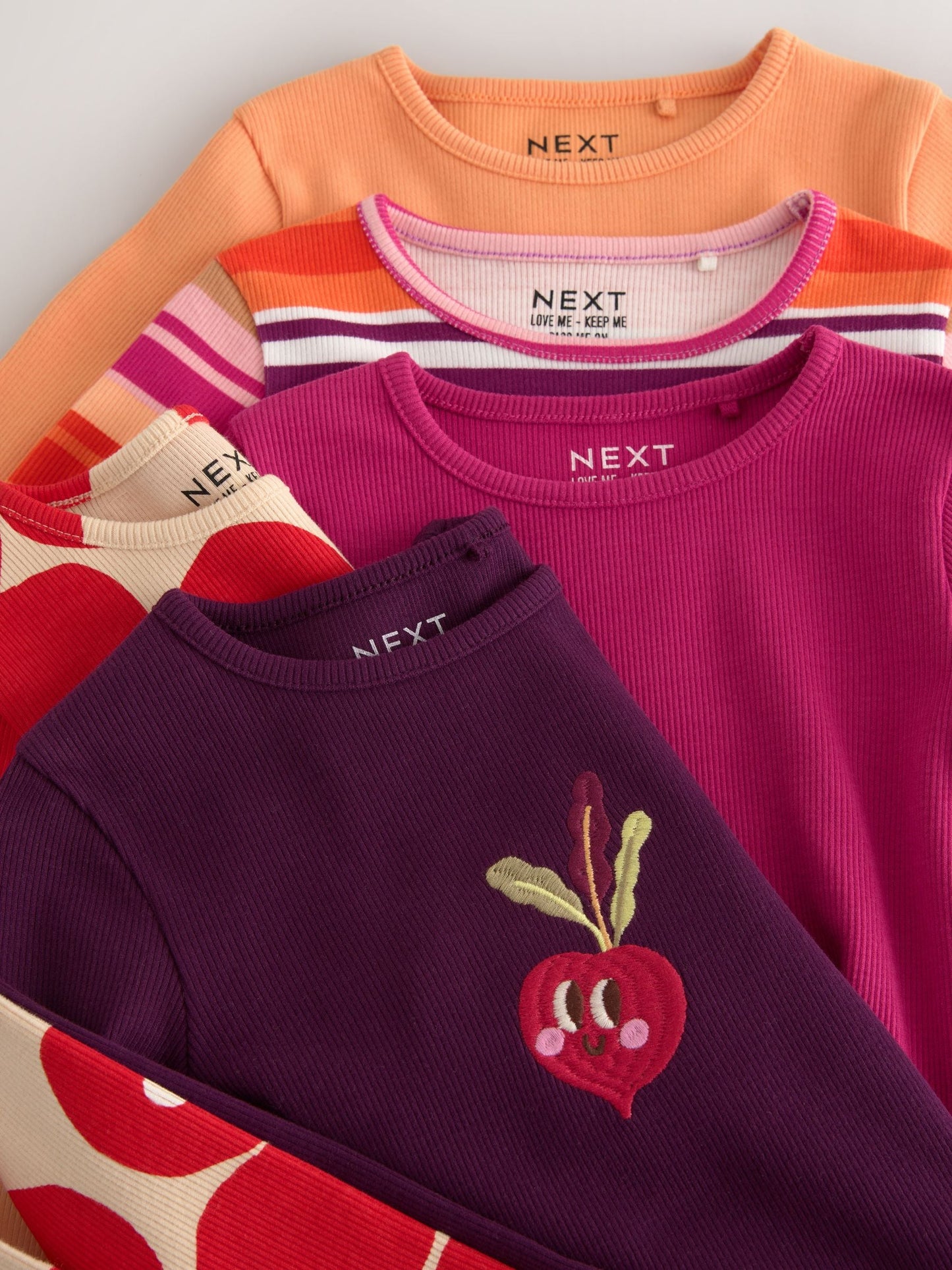 Dsiney Kidz - Burgundy Long Sleeve Ribbed Tops 5 Pack (3mths-7yrs) image 9