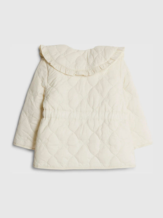 River Island Cream Quilted Padded Collared Jacket image 2