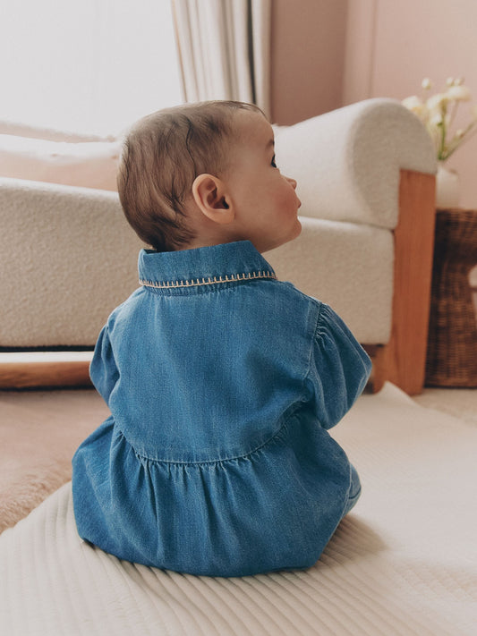 Denim Blue Baby Romper (0mths-2yrs) image 2