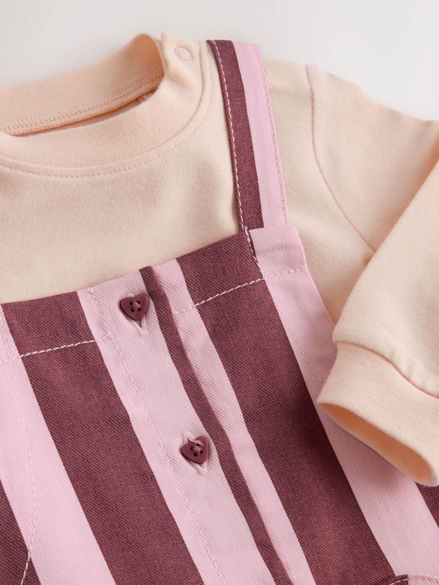 Pink Baby Long Sleeve Bodysuit And Woven Dungaree 2 Piece Set (0mths-2yrs) image 7