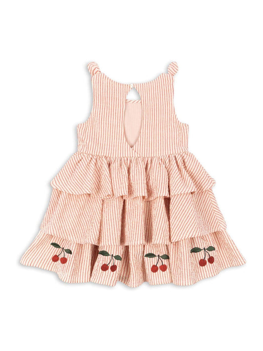 Konges Sløjd Pink Ellie Cherry Embroidered Tiered Dress image 2